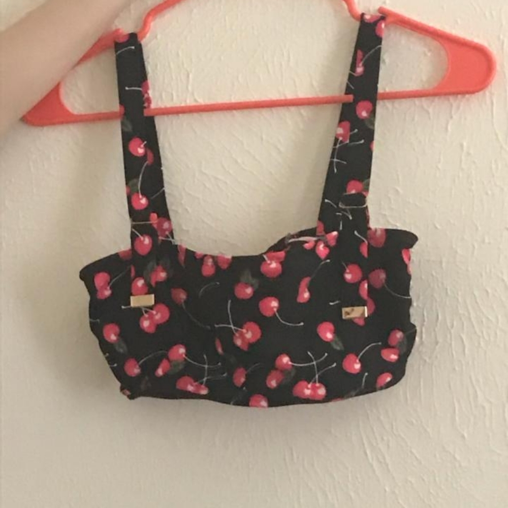 Cherry bathing suit top